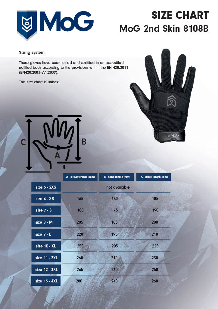 MoG 2ndSKIN Cut-Resistant Glove - Tactical Gloves - Second Skin Gloves