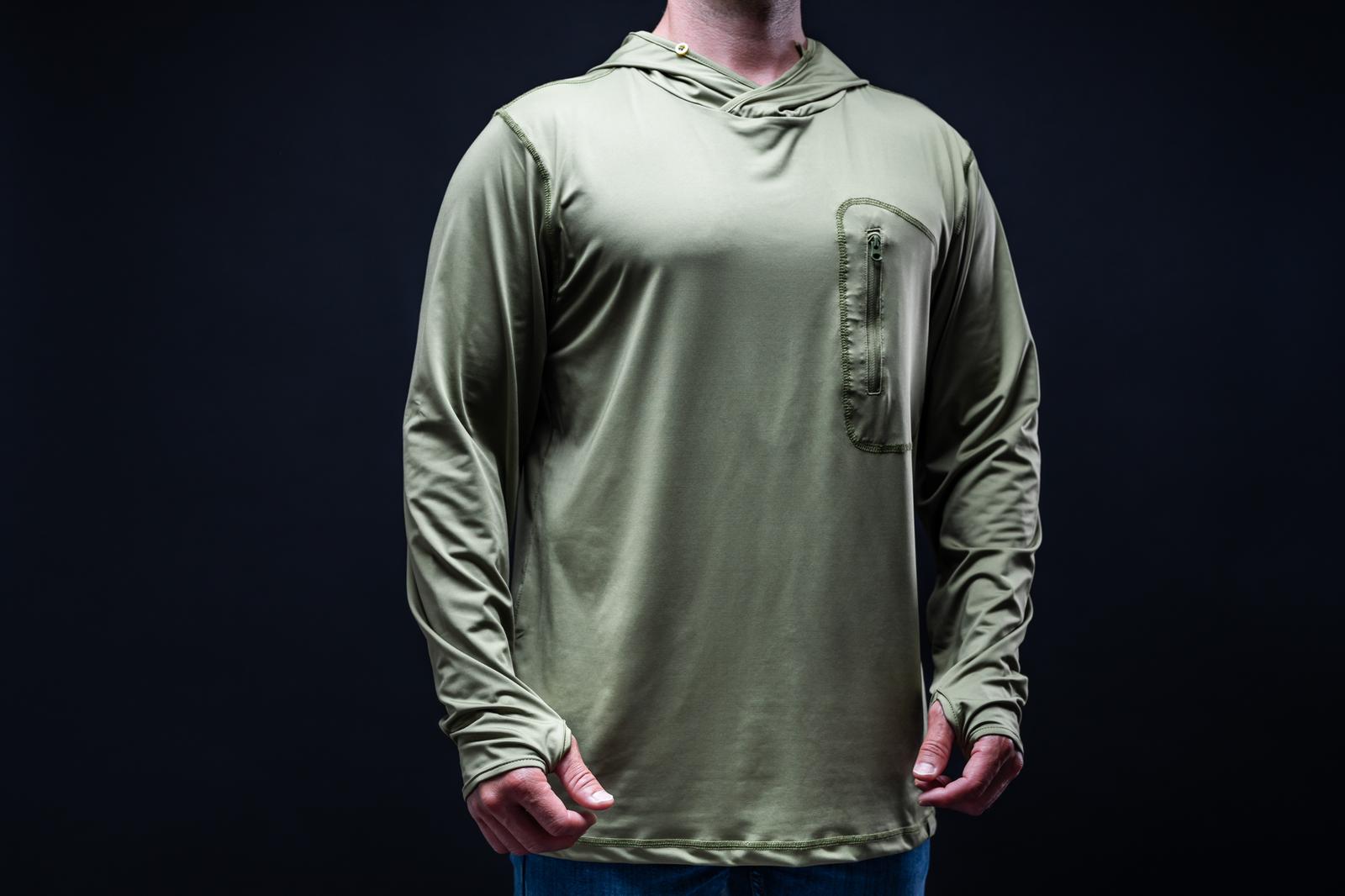 Little Donkey Andy Men's UPF 50+ UV Protection Long Sleeve Fishing Shirt, Pale Khaki / XS